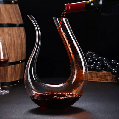Large U-Shaped Crystal Wine Decanter