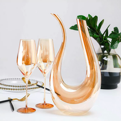 Elegant Crystal U-shaped Wine Decanter