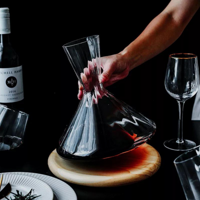 Tumbler Wine Decanter with Wood Tray