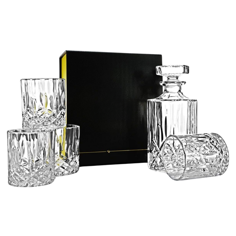 4 Matching Glasses Decanter Gift Set