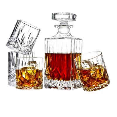 4 Matching Glasses Decanter Gift Set