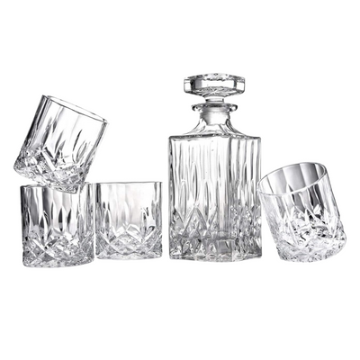 4 Matching Glasses Decanter Gift Set