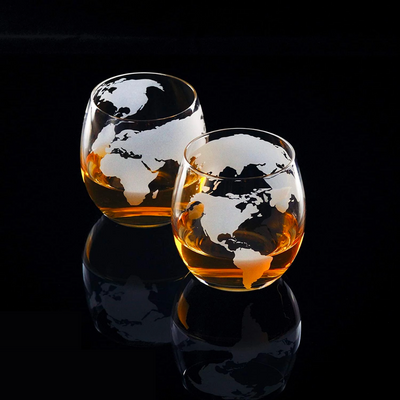 Globe Whiskey Decanter Set with 2 Glasses