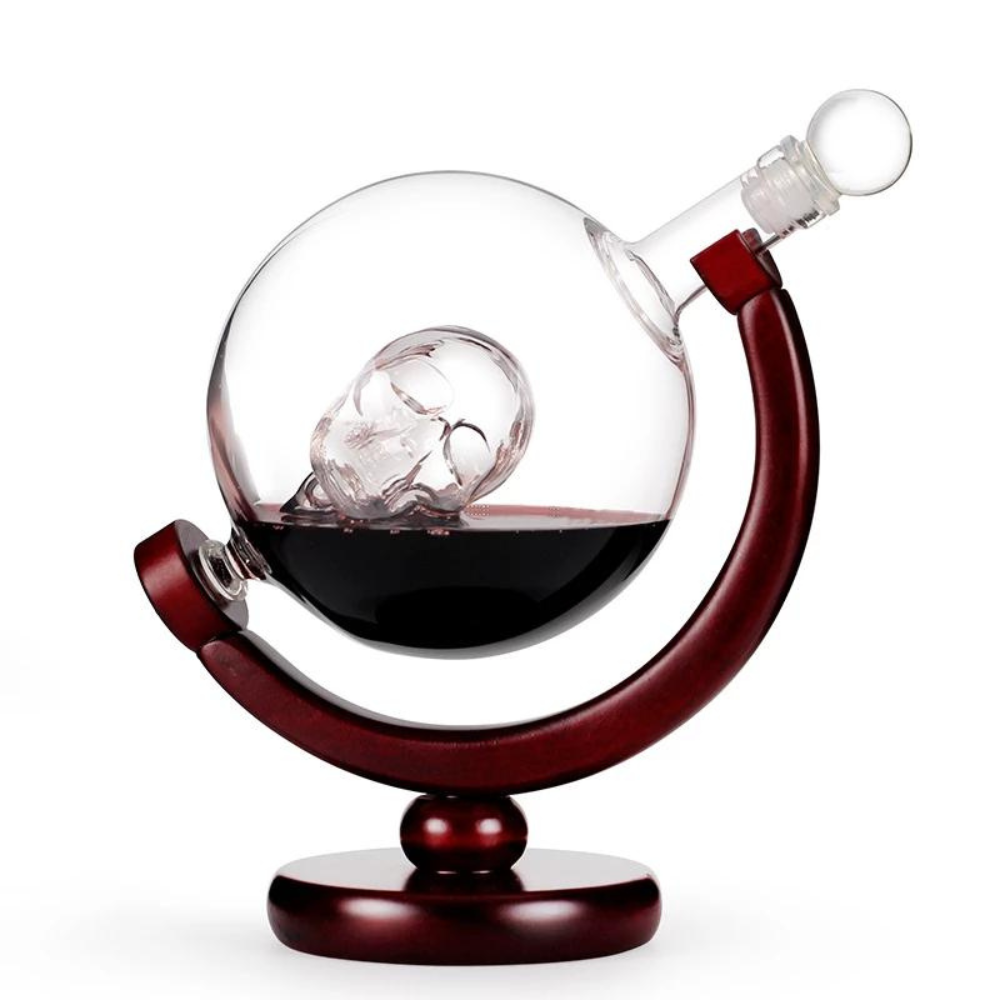Skull Whiskey Decanter Set with Matching Skull Glasses