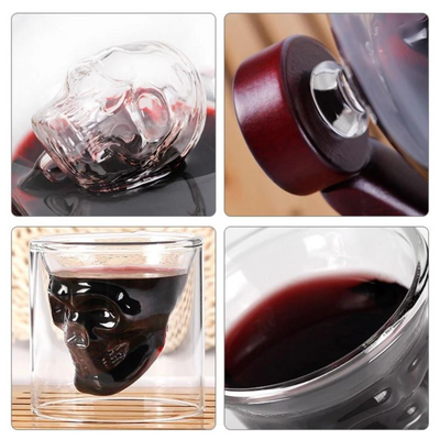 Skull Whiskey Decanter Set with 2 Shot Glasses