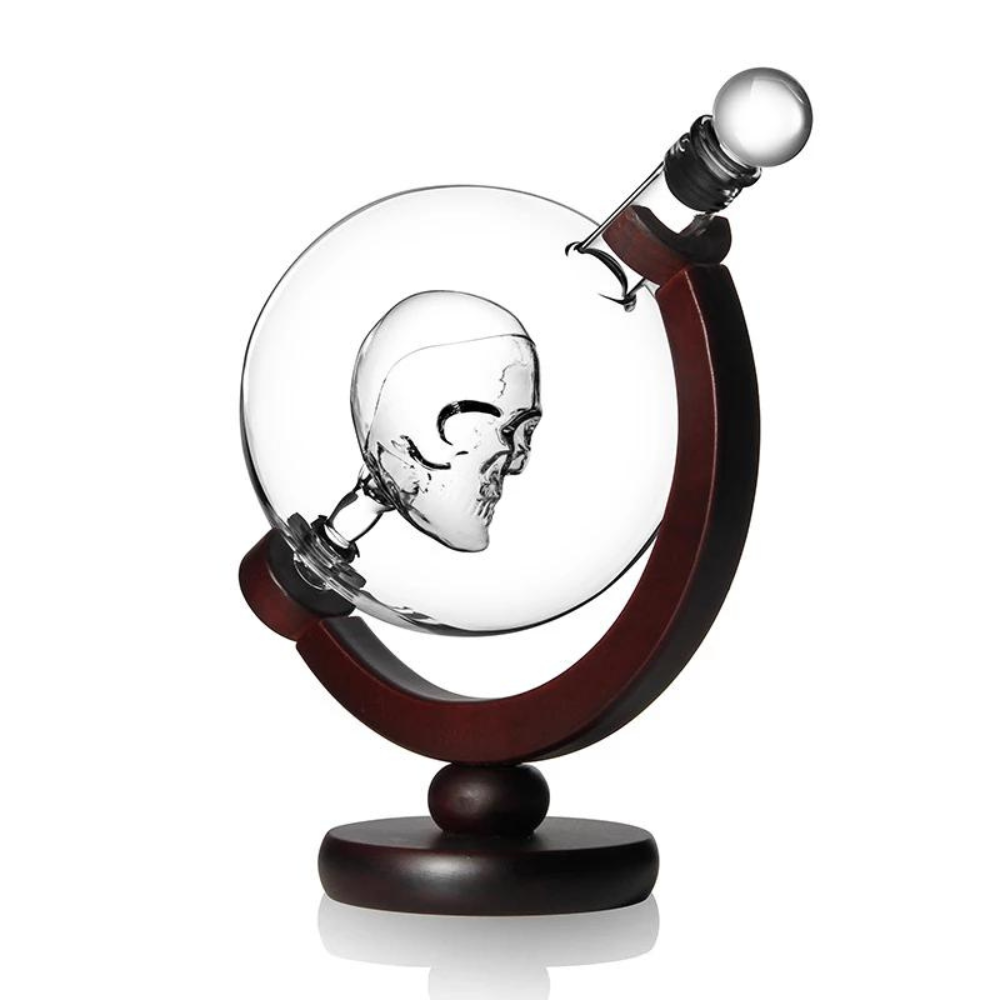 Skull Whiskey Decanter Set with Matching Skull Glasses