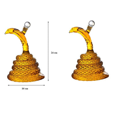 Snake Whiskey & Wine Decanter King Cobra Snakes Liquor Decanters - The Wine Savant Snake glass decanter