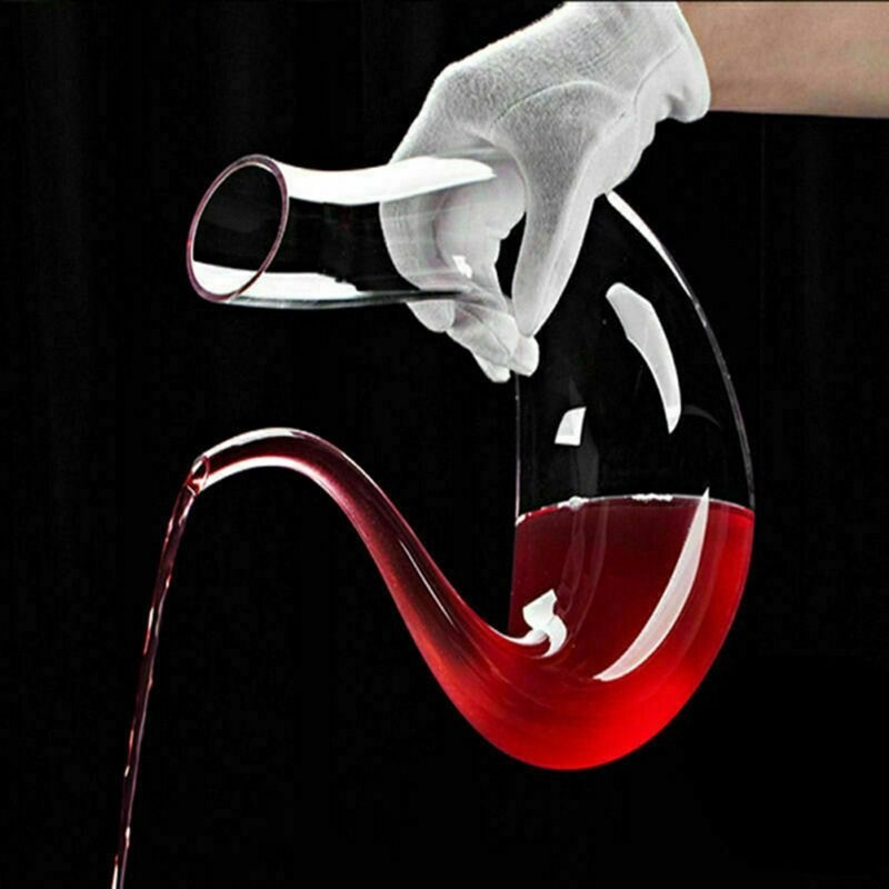 U-Shaped Crystal Red Wine Glasses Decanter Bottle
