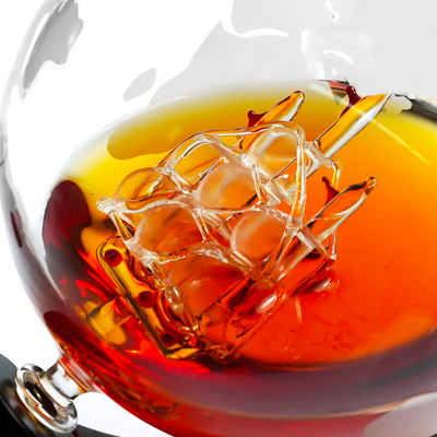 Globe Whiskey Decanter Set with 2 Glasses