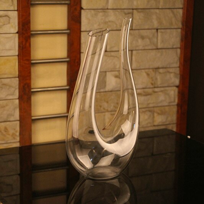 Large U-Shaped Crystal Wine Decanter