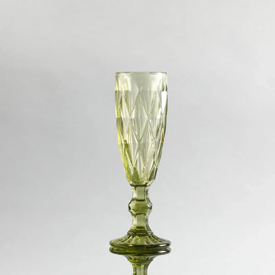 Criss Light Green Stem Glass Set Of 6
