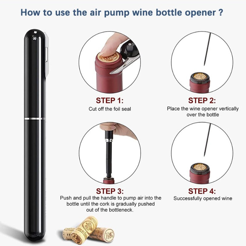Portable Air Pressure Corkscrew Cork Remover