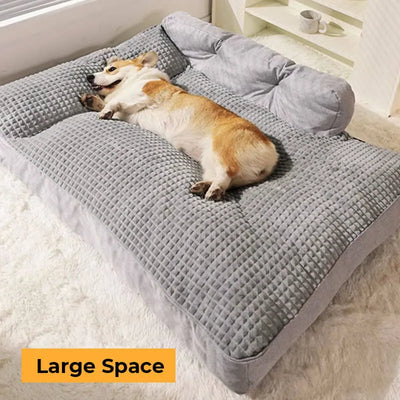 Dog Pillow Bed – Large Washable Cushion with Backrest & Pillow, Non-Slip (M–XL)