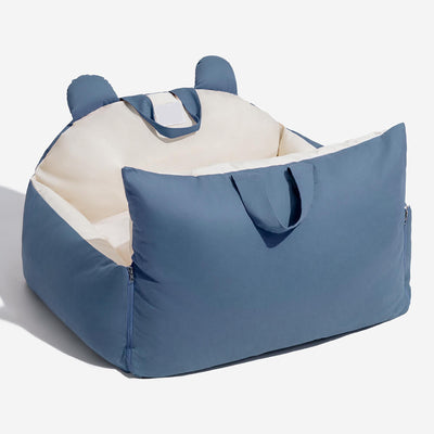 Dog Car Seat Bed – Bear Ears Safety Booster, Washable Plush Travel Seat for Small & Medium Dogs