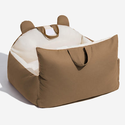 Dog Car Seat Bed – Bear Ears Safety Booster, Washable Plush Travel Seat for Small & Medium Dogs