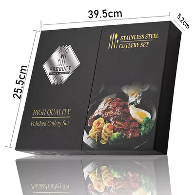 Black/Golden (4406)24 PCs Premium Steel Cutlery Set