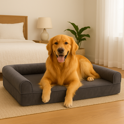 XL Orthopedic Dog Bed – Memory Foam Mattress for Large Dogs, Washable Cover, Non-Slip Base