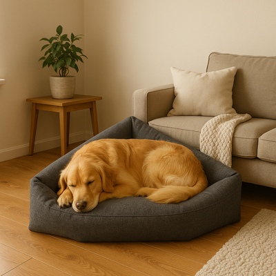 Triangular Corner Dog Bed for Large Dogs – Space-Saving, Washable Cover, Non-Slip