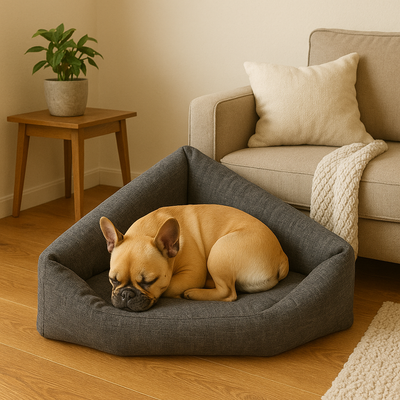 Triangular Corner Dog Bed for Large Dogs – Space-Saving, Washable Cover, Non-Slip