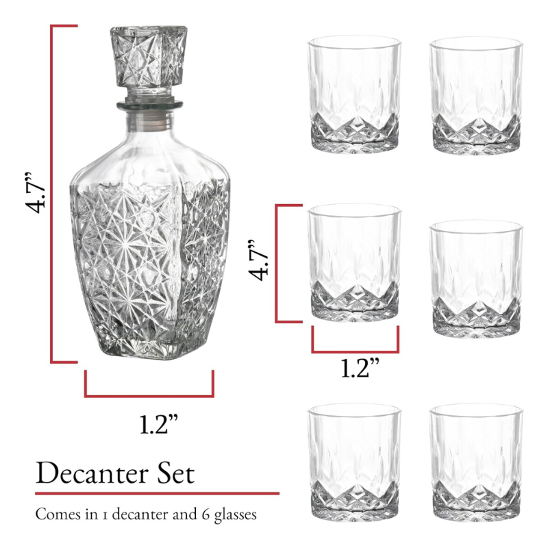 Classic Design Whiskey Decanter Set