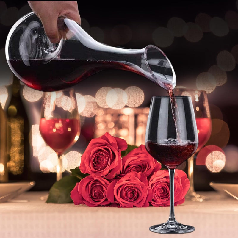 Crystal Glass Wine Decanter With Aeration Features