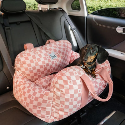 Dog Car Seat Bed – First Class Booster with Safety Belt, Washable Cushion & Travel Carrier
