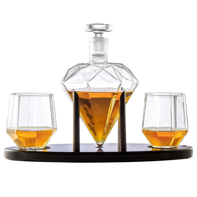 Diamond Shaped Whiskey Decanter Set