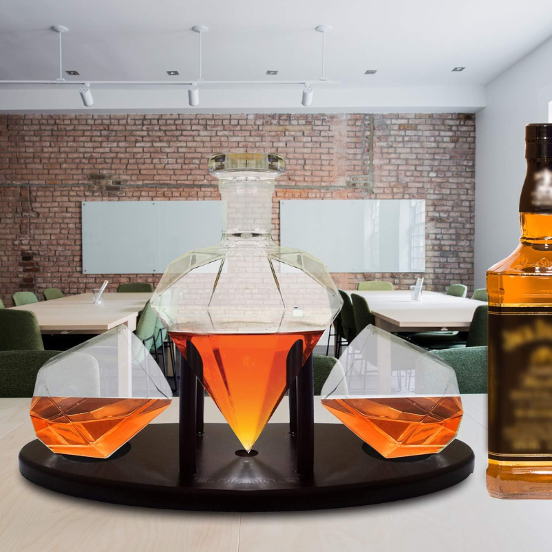 Diamond Shaped Whiskey Decanter Set
