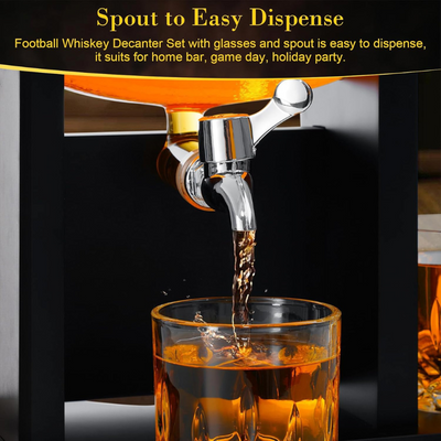Football Design Glass Whiskey Decanter