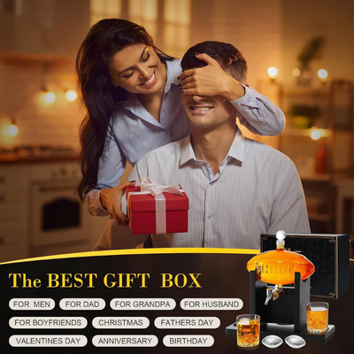 Football Design Glass Whiskey Decanter