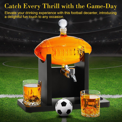 Football Design Glass Whiskey Decanter