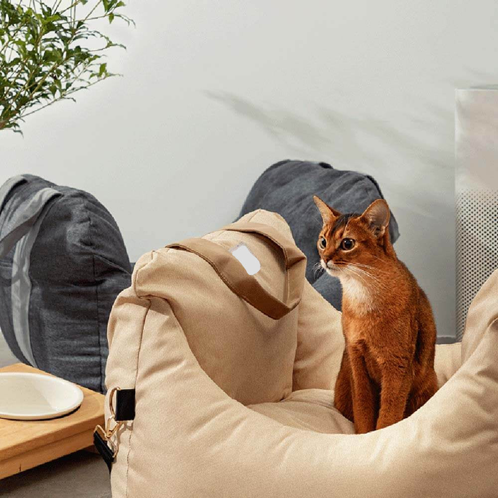 Dog Car Seat Bed – First Class Booster with Safety Belt, Washable Cushion & Travel Carrier