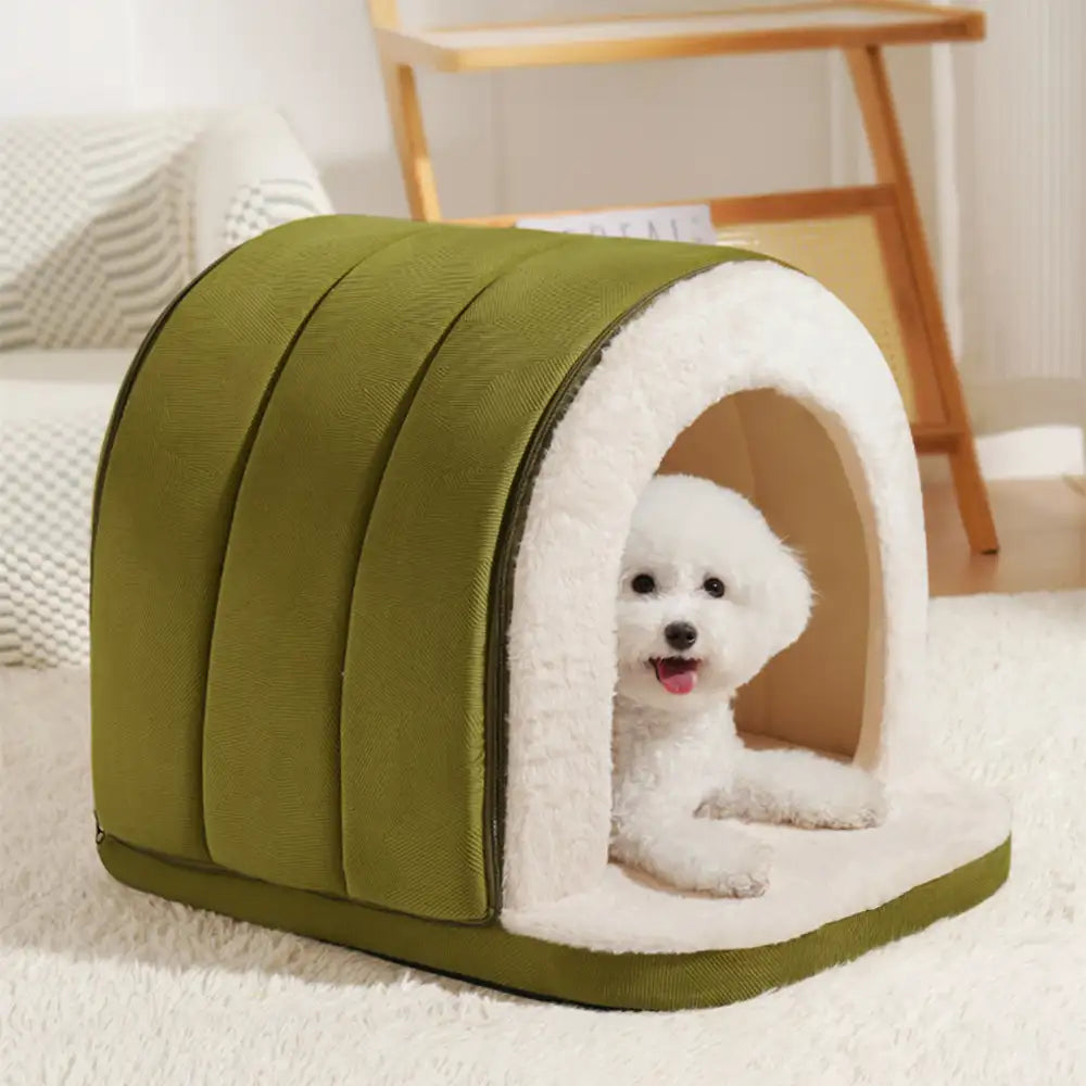 Cat & Dog Cave Bed – Snug Plush Pet House, Anti-Anxiety, Washable, Orthopedic Support (S–L)