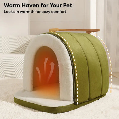 Cat & Dog Cave Bed – Snug Plush Pet House, Anti-Anxiety, Washable, Orthopedic Support (S–L)