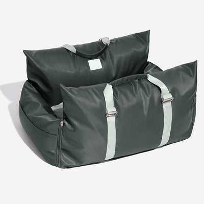 Dog Car Seat Bed – First Class Booster with Safety Belt, Washable Cushion & Travel Carrier