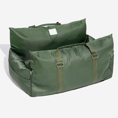 Dog Car Seat Bed – First Class Booster with Safety Belt, Washable Cushion & Travel Carrier