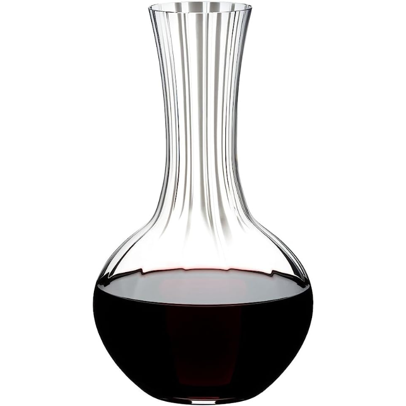 Glass Wine Decanter With Optical Blown Design