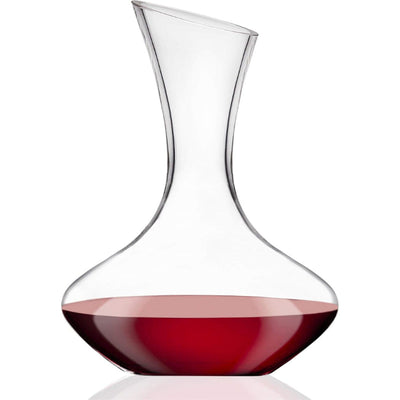 Glass Wine Decanter With Wide Base And Slanted Spout
