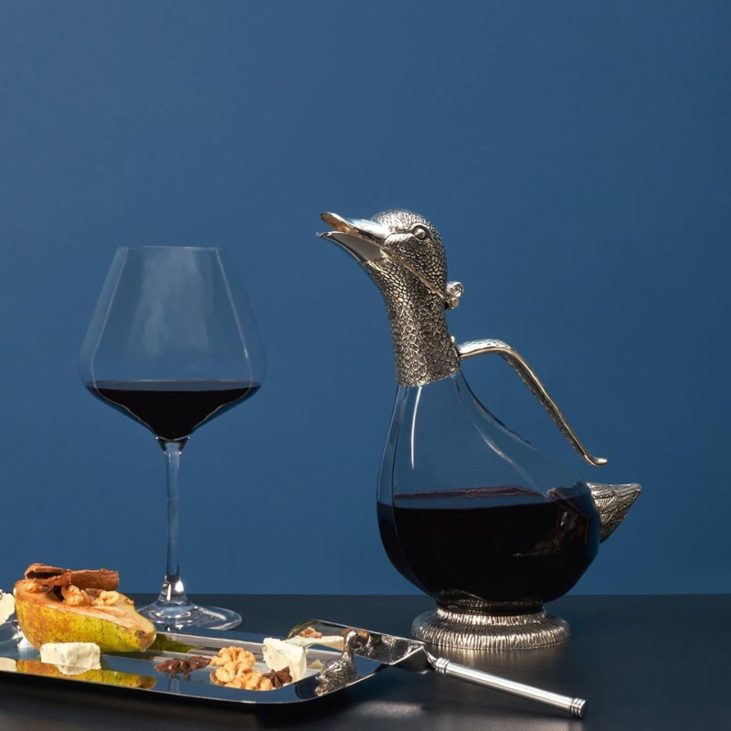 Duck Shape Wine Decanter With Sculpted Handle