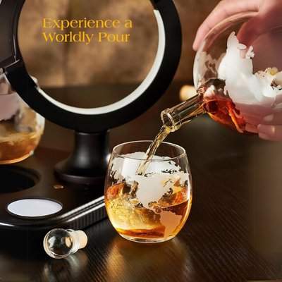 Globe Inspired Whiskey Decanter Set