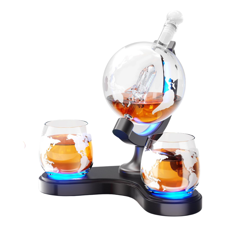 Globe Inspired Whiskey Decanter Set
