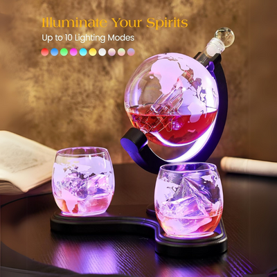 Globe Inspired Whiskey Decanter Set