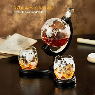 Globe Inspired Whiskey Decanter Set