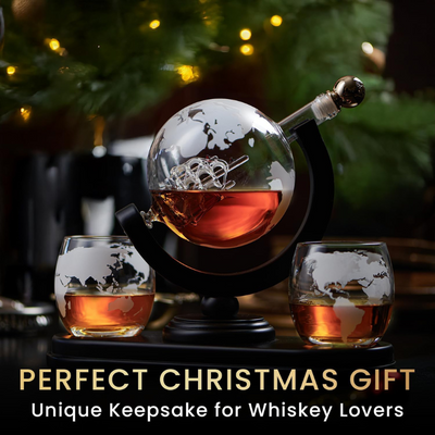 Globe Map Design Whiskey Decanter Set