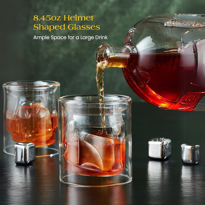 Helmet Inspired Whiskey Decanter Set