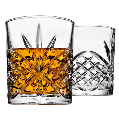 Irish Leaf Design Glass With Whiskey Decanter Set
