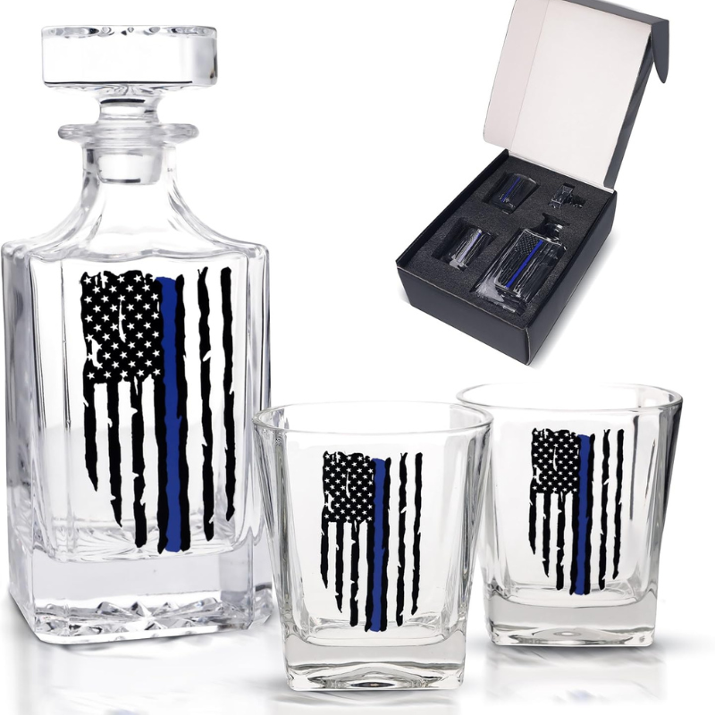 Line Design Whiskey Decanter Set