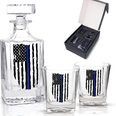 Line Design Whiskey Decanter Set