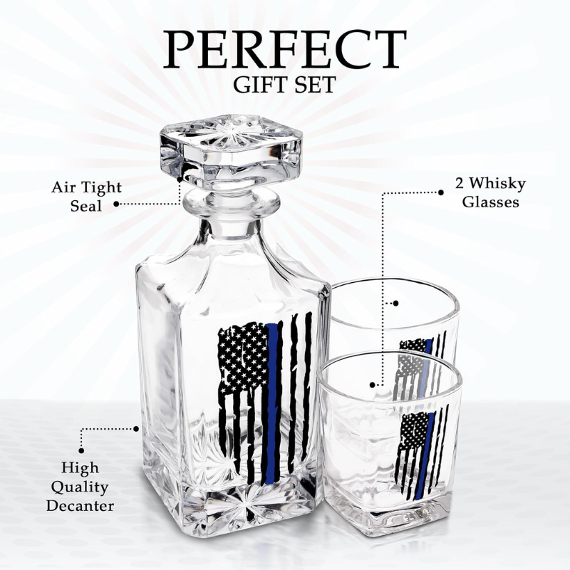 Line Design Whiskey Decanter Set