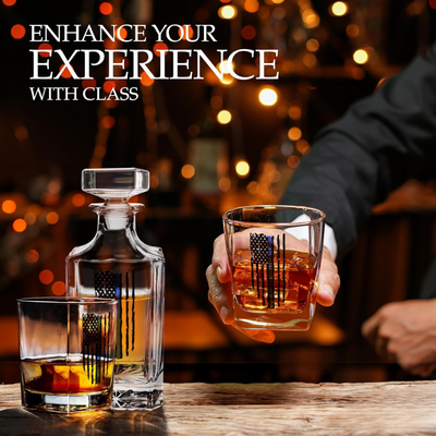 Line Design Whiskey Decanter Set